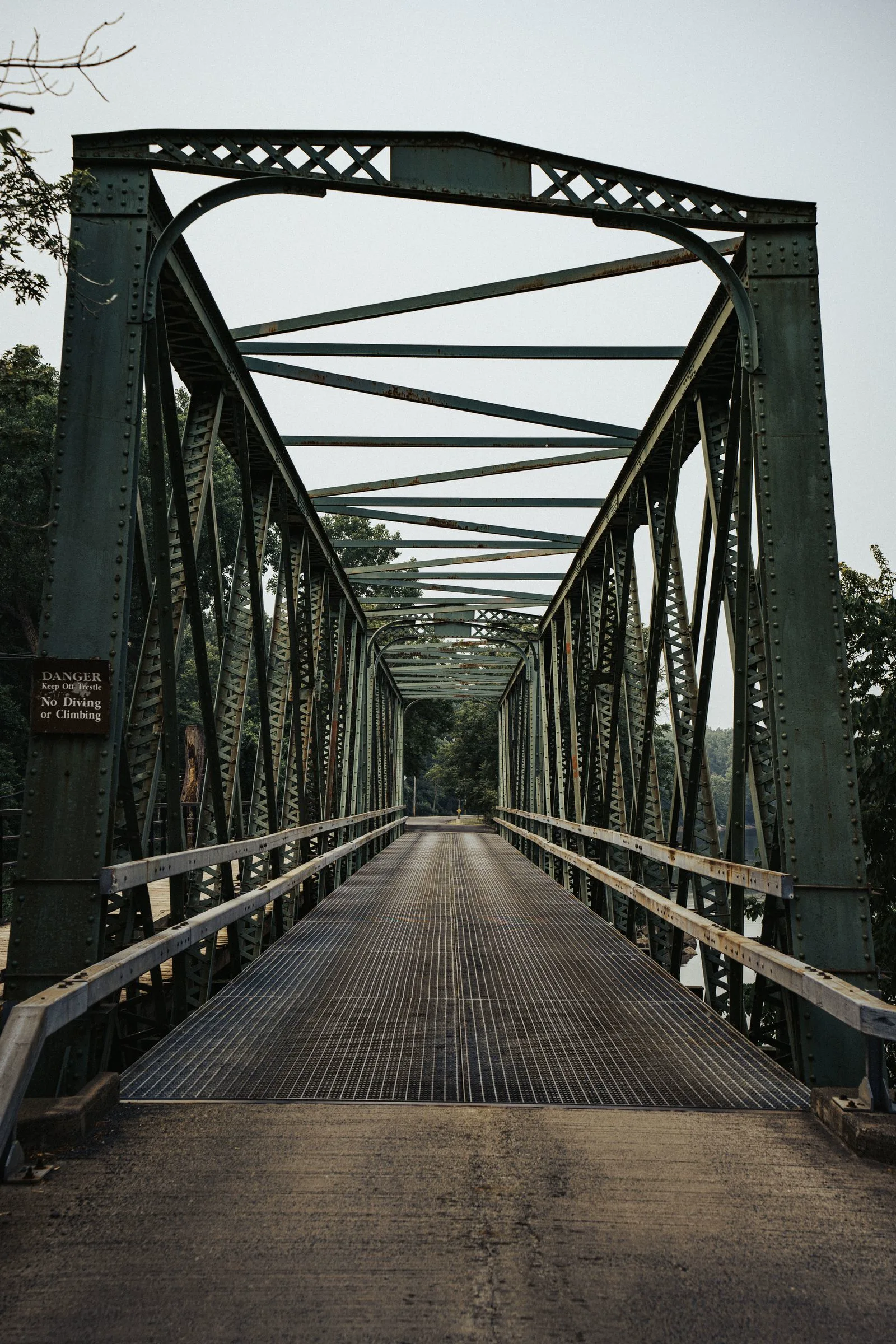 Steel truss bridge over a river
