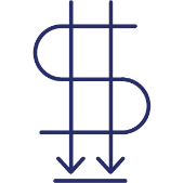 Blue Dollar Sign icon