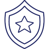 Blue Shield With Star Icon